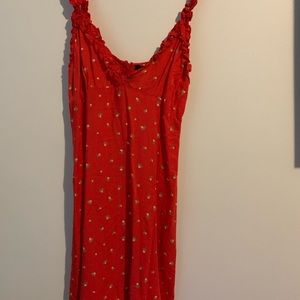 Red dress with ruffle straps